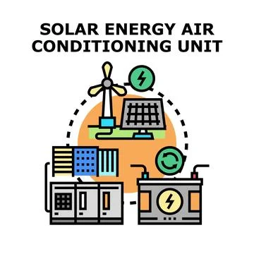 Renewable energy powering climate control in buildings Ilustración de archivo