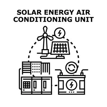 Renewable energy powering climate control in buildings Ilustración de archivo