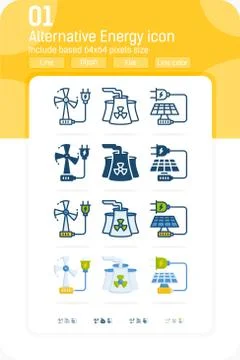 Renewable energy premium icon with multiple style イラスト素材