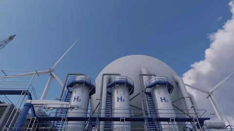 A renewable energy production. 3d render. Time lapse. Stock Footage 288350606