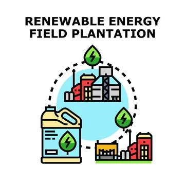 Renewable energy production process combining plantation and factory 스톡 일러스트