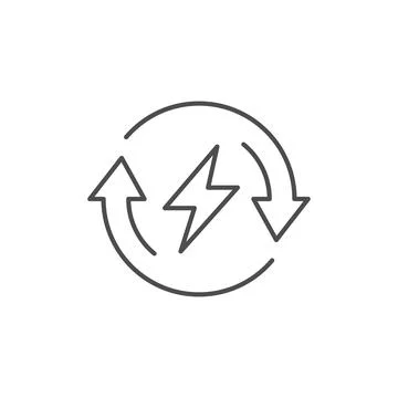 Renewable energy related vector linear icon Stock Illustration