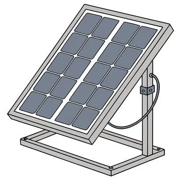 Renewable Energy Small Solar Panel Unit Vector Illustration Stock Illustration