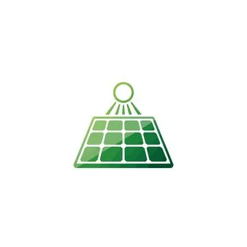 Renewable energy solar panel icon with sun rays graphic Stock Illustration