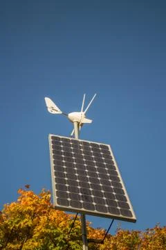 Renewable energy, solar panel Stock Photos