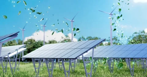 Renewable energy solar panels Stock Footage 257900174