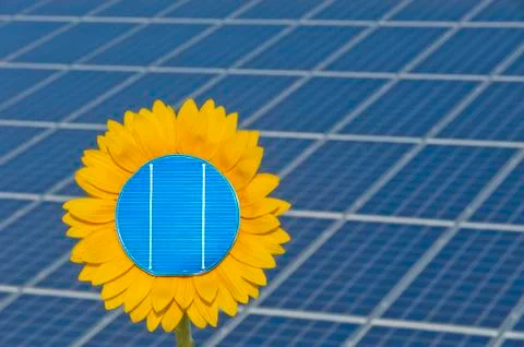 Renewable energy with solar system Stock Photos