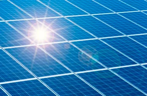 Renewable energy with solar system Stock Photos