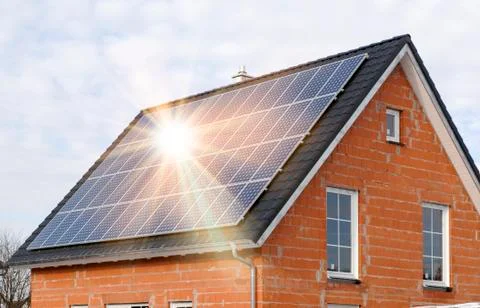Renewable energy with solar system Stock Photos
