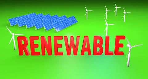 Renewable energy solutions based on wind and solar Stock Illustration