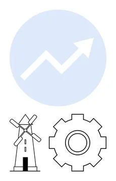 Renewable energy, technology innovation, progress, growth, sustainability, ef Illustrazione stock