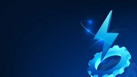 Renewable energy technology Lightning icon with electric current surroundin.. Stock Illustration