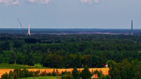 Renewable energy under construction in nature. Stock Footage 329289902