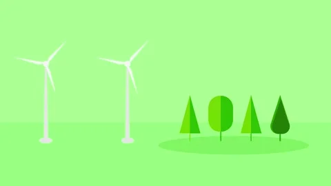 Renewable energy using wind turbine windmill for eco green energy Stock Footage 308386457