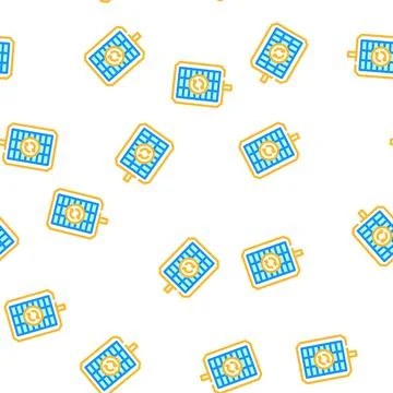 Renewable energy vector seamless pattern color Stock Illustration