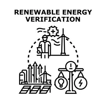 Renewable energy verification concept featuring engineer monitoring productio Illustrazione stock