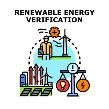 Renewable energy verification concept featuring engineer monitoring productio 库存插图