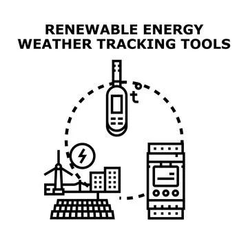 Renewable energy weather tracking tools concept vector Illustrazione stock