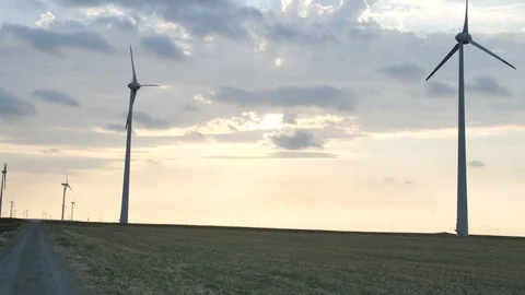 Renewable Energy Wind Farm Wind Turbines Stock Footage 106867199