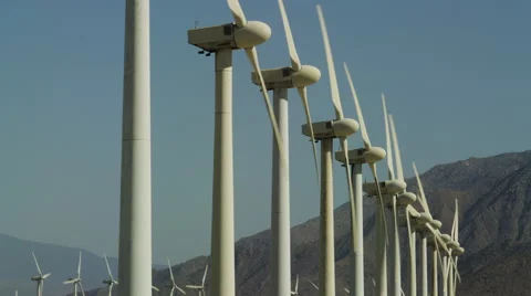Renewable Energy Wind Turbines generating Power Stock Footage 61143405