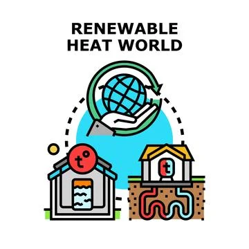 Renewable heat world concept generating sustainable energy Stock Illustration