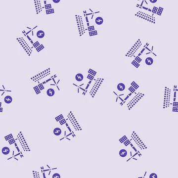 Renewable integration energy glyph seamless pattern Stock Illustration