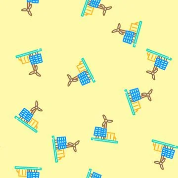 Renewable integration energy vector seamless pattern Illustrazione stock
