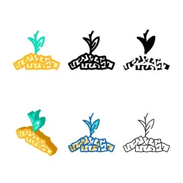 Renewable multistyle wood pellets color icon vector Stock Illustration