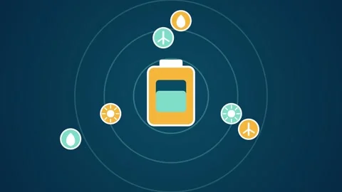Renewable Orbit Animated Energy and Sustainability Motion Graphic Stock Footage 341868814