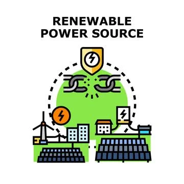 Renewable power source concept breaking fossil fuel chain Stock Illustration