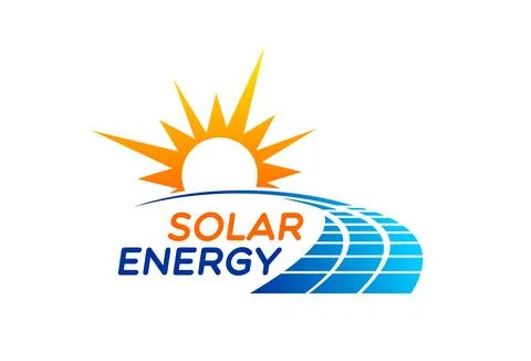 Renewable solar energy technology icon or sign Stock Illustration