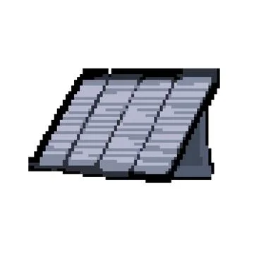 Renewable solar panel pixel art vector illustration Stock Illustration
