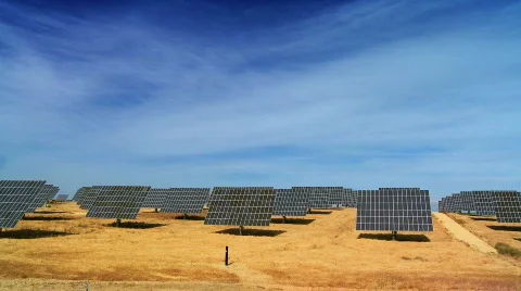 Renewable Solar Power Panels Stock Footage