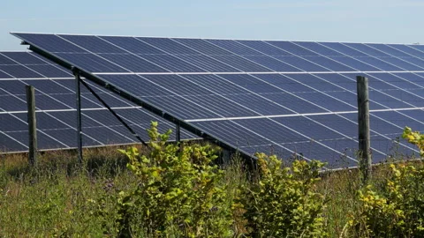 Renewable solar power panels generating clean energy Stock Footage 339558241
