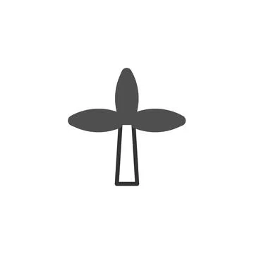 Renewable source power generation symbol, wind turbine silhouette showcasin.. Stock Illustration