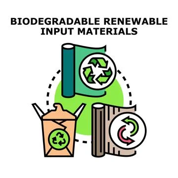 Renewable waste materials for biodegradable product manufacturing process Stock Illustration