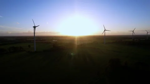 Renewable Wind Power at Sunset Sky Stock Footage 320000138