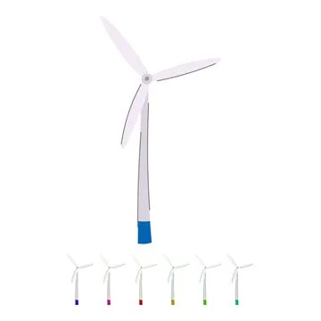 Renewable wind turbine vector cartoon graphic Stock Illustration