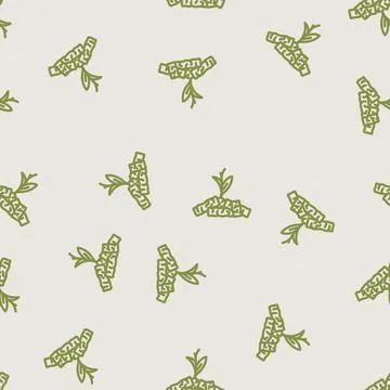 Renewable wood pellets line vector seamless pattern Stock Illustration