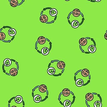 Renewable wood pellets vector seamless pattern Stock Illustration