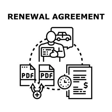 Renewal agreement process for car liability insurance イラスト素材