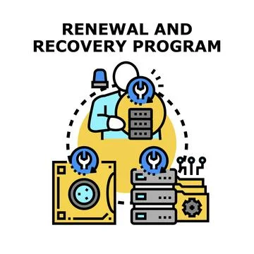 Renewal and recovery program for data and system Stock Illustration