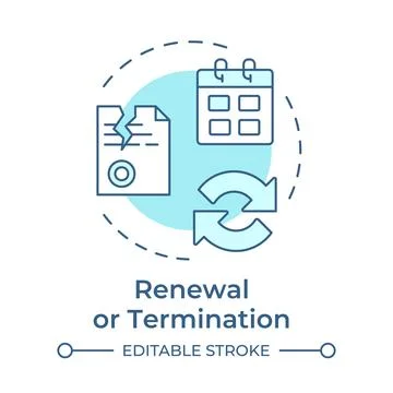 Renewal and termination soft blue concept icon Stock Illustration