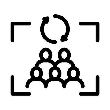 Renewal of group of people icon vector outline illustration Stock Illustration