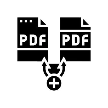 Renewal pdf software glyph icon vector illustration Ilustración de archivo