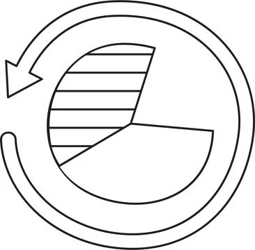 Renewal pie chart allocation strategy illustration Stock Illustration