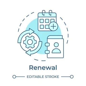 Renewal soft blue concept icon Stock Illustration