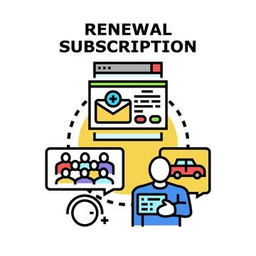 Renewal subscription service management vector concept Stock Illustration