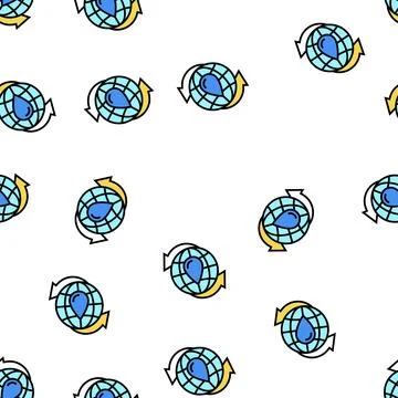 Renewal of water vector seamless pattern Stock Illustration