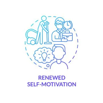 Renewed self-motivation blue gradient concept icon Illustrazione stock